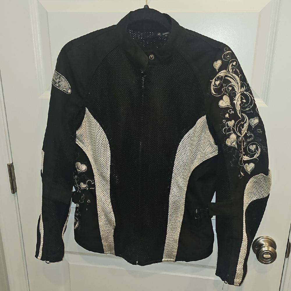 Joe Rocket Black and Silver Jacket with Padded Design